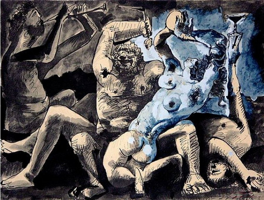 Пабла Пікаса. Вакханалія. 1955 Пабло Пикассо. Вакханалия. 1955