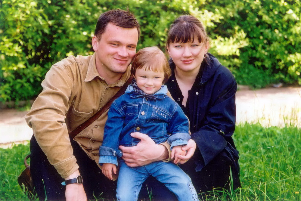 З жонкай Аленай і дачкой Міраславай. 2005 год