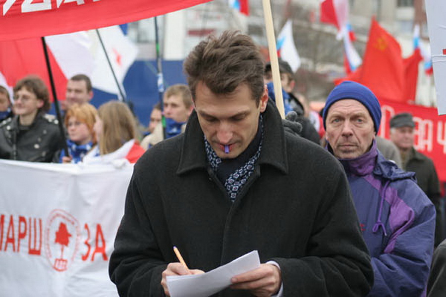 Карэспандэнт “Радыё Свабода” Віталь Цыганкоў за працай