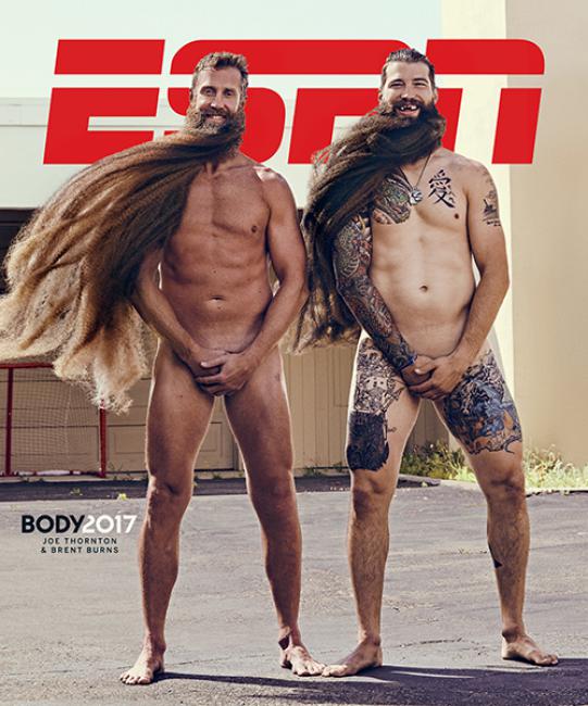 ESPN (ЗША). Канадскія хакеісты Брэнт Бернс і Джо Торнтан ESPN (ЗША). Канадскія хакеісты Брэнт Бернс і Джо Торнтан