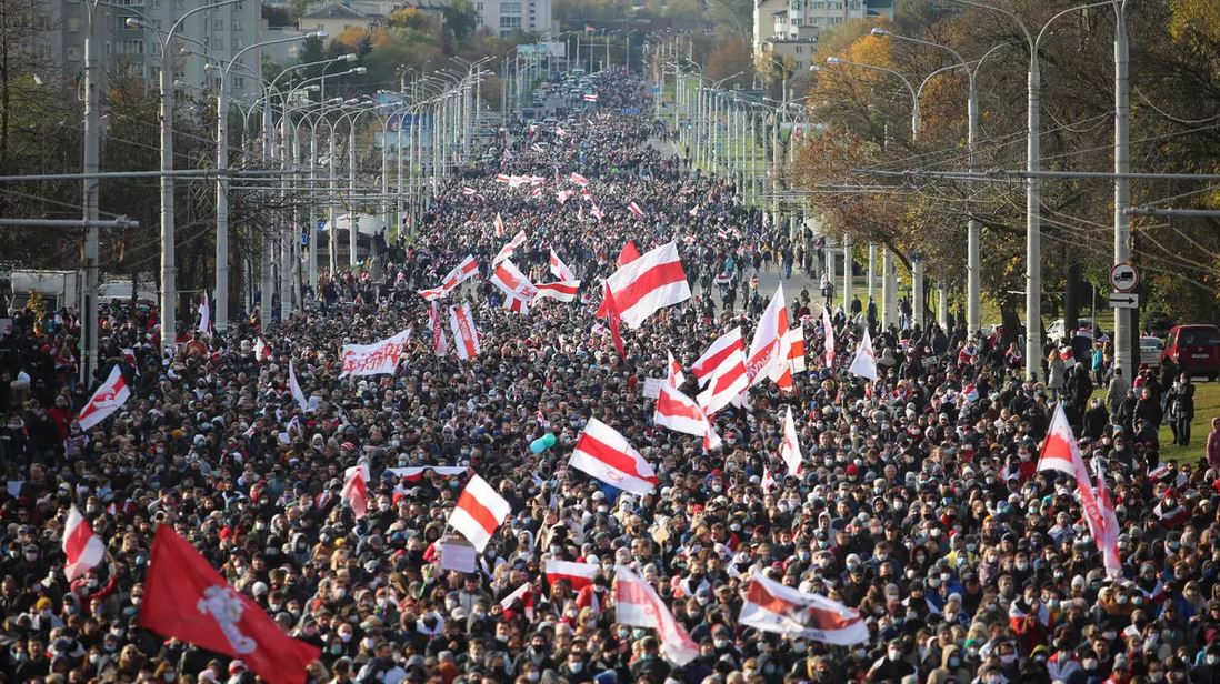Пратэст у Мінску. Фота: AP