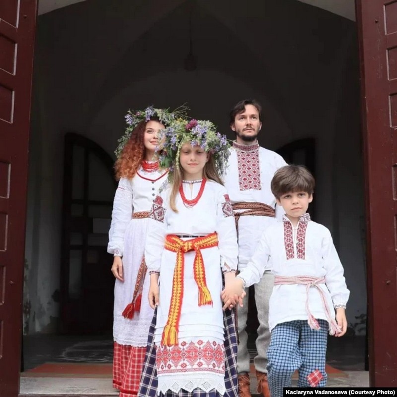 Кацярына Ваданосава з сям'ёй