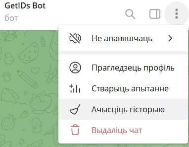 Трэба абраць пункт «Ачысціць гісторыю».