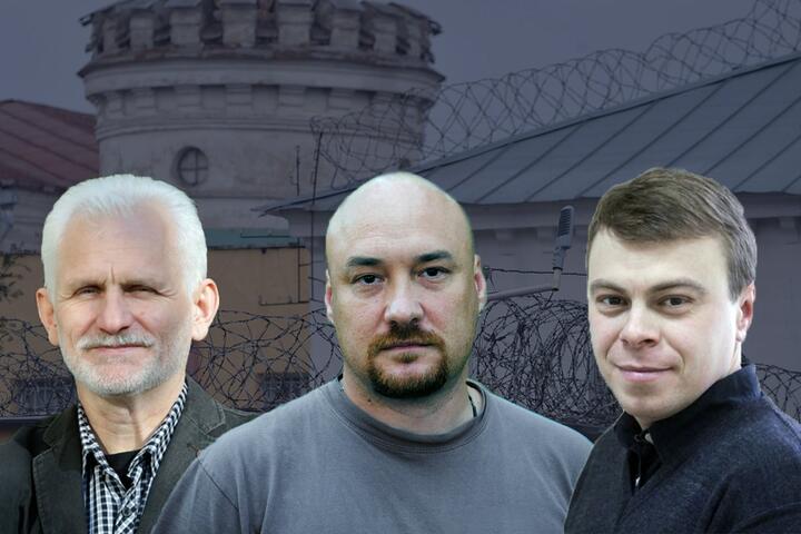 Алесь Беляцкий, Валентин Стефанович, Владимир Лабкович. Коллаж: ПЦ «Весна»