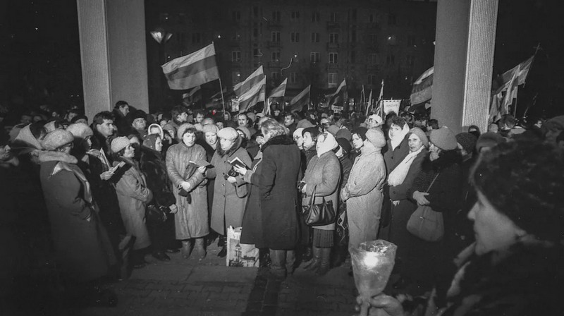 Фото из архива Паулюса Лилейкиса, январь 1991 года в Вильнюсе