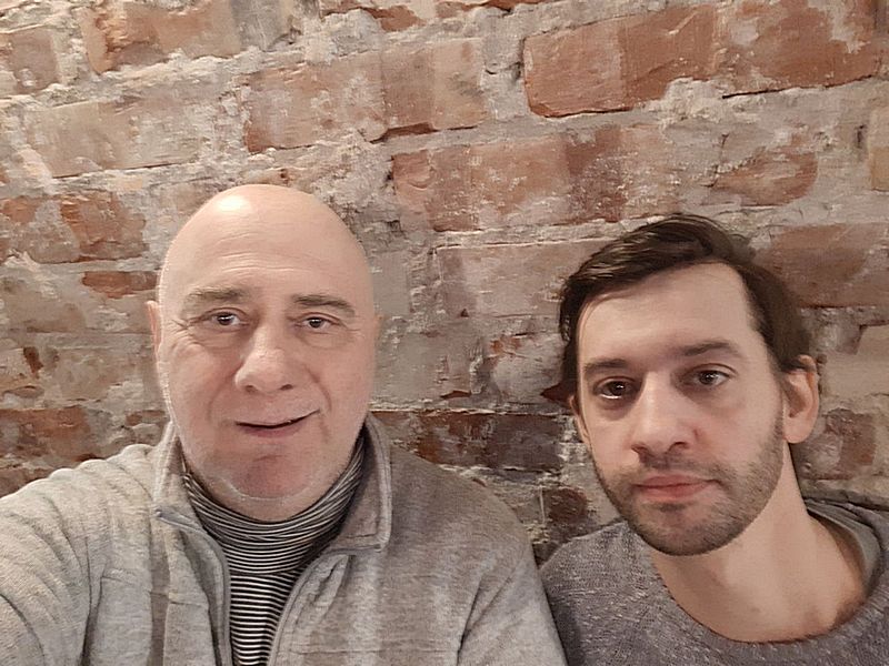 Уладзімір Ушаков і акцёр Максім Паўленка. Фота: з прыватнага архіва Уладзіміра Ушакова
