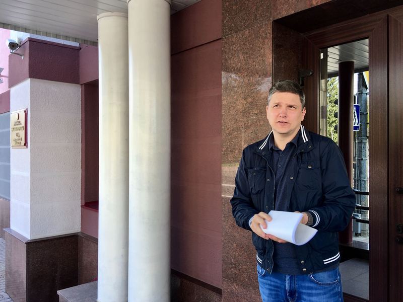 Павел Мажэйка, стваральнік «Цэнтра гарадскога жыцця» пасля суда. Фота: Белсат