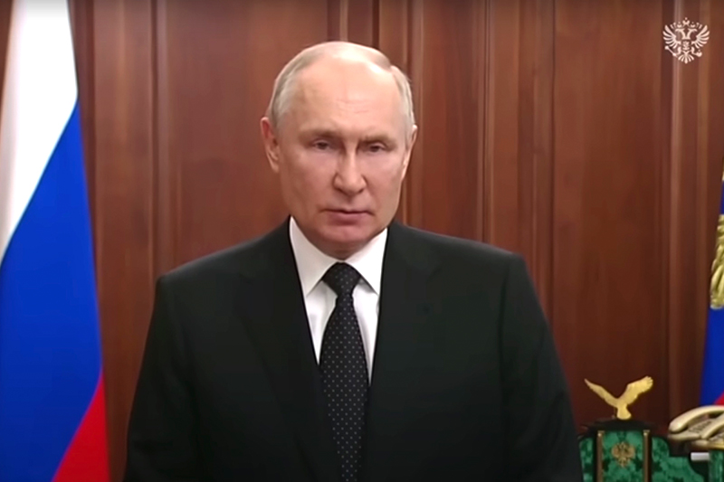 Владимир Путин во время специального обращения 24 июня 2023 года