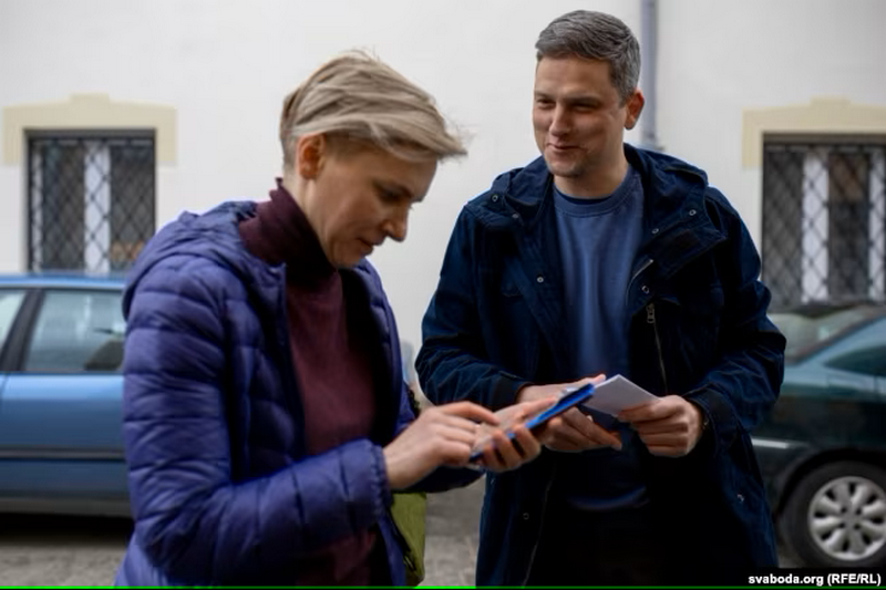 Ірына Чарняўка і Павал Мажэйка, сакавік 2021 году, архіўнае фота