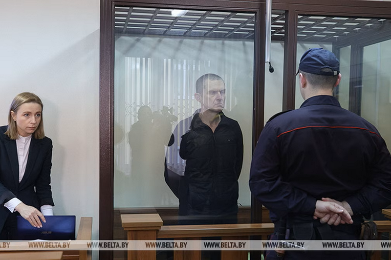 Анджэй Пачобут у судзе. 16 студзеня 2023 года. Фота: БелТА