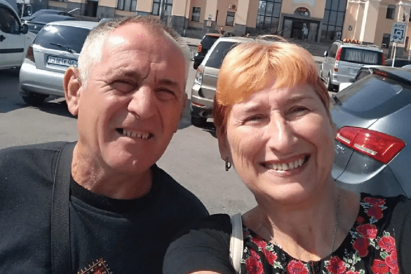 Ірына Леўчанка з мужам. Фота: «Тэлеграф»