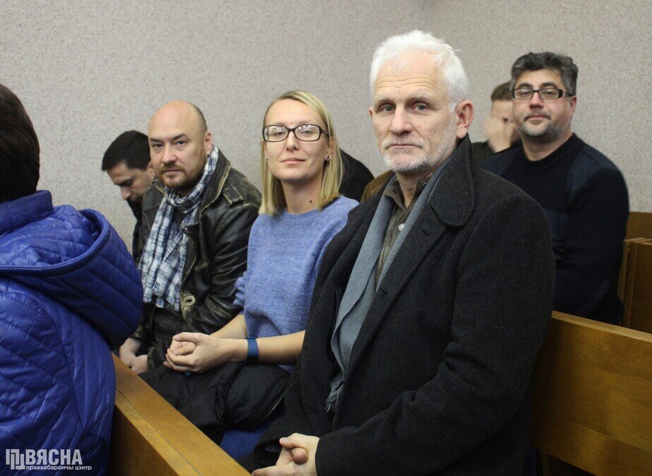Злева направа: Валянцін Стэфановіч, Яўгенія Парашчанка, Алесь Бяляцкі