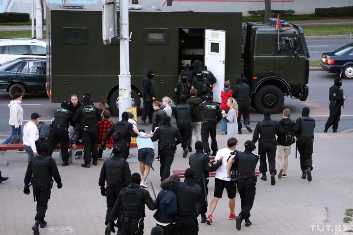 Затрыманні ў Мінску 13 верасня
