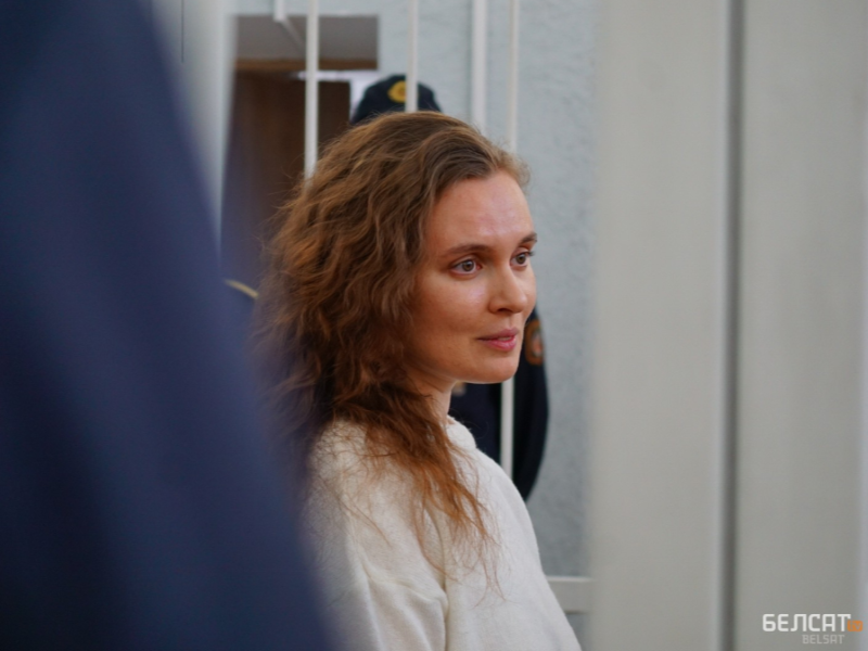 Журналистка Екатерина Андреева в последний день суда в Минске, Беларусь. 18 февраля 2021 года. Фото: Белсат