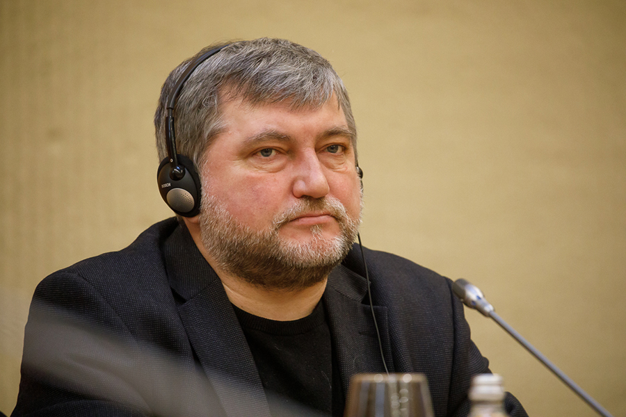 Андрэй Бастунец на форуме свабоднай журналістыкі. 7 снежня 2023 года. Фота: БАЖ
