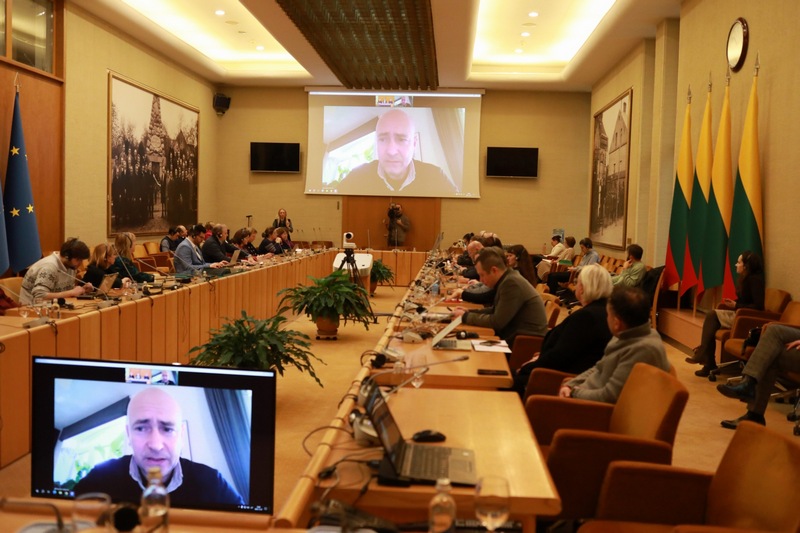 Speech by the Secretary General of the European Federation of Journalists Ricardo Gutiérrez at the Forum of Free Journalism. December 7, 2023. Photo: Belarusian Association of Journalists
