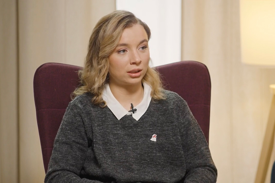 Яніна Сазановіч. Фота: скрыншот відэа праграмы «Шчыра кажучы»