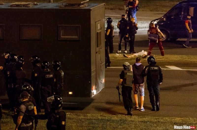 Жнівень 2020 год. Затрыманне пратэстоўцаў. Фота: «Наша Ніва»