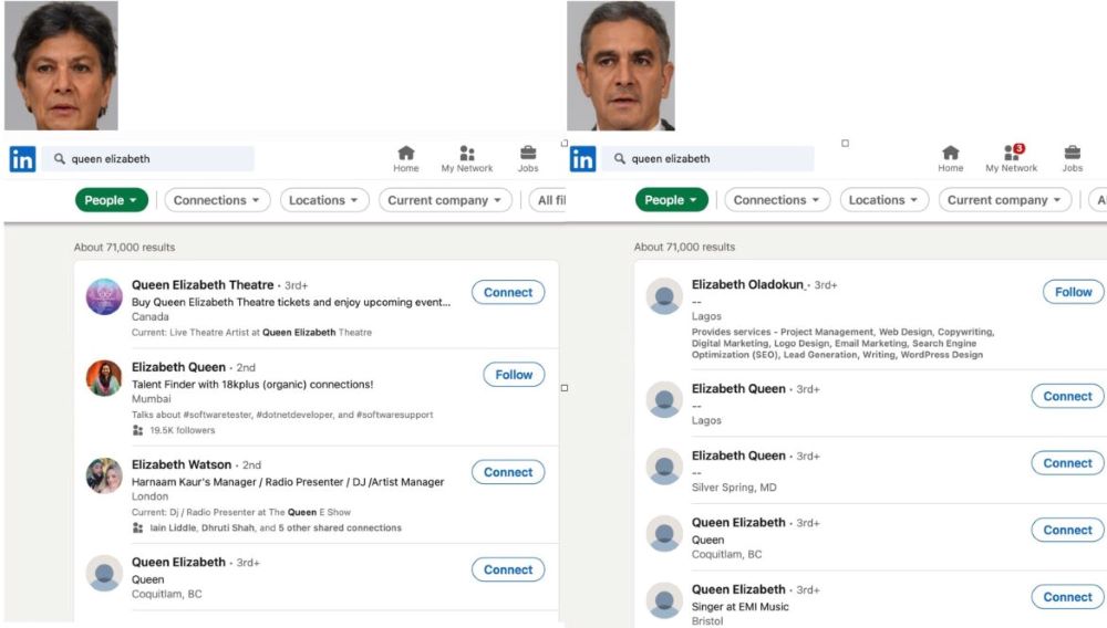 Поиск в соцсети LinkedIn. Изображение: Скриншот, Хенк ван Эсс