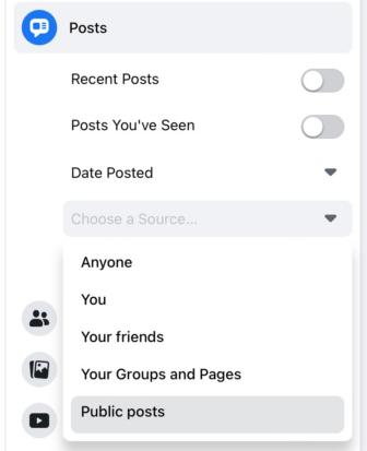 Поиск общедоступных постов в Facebook. Изображение: Скриншот, Хенк ван Эсс