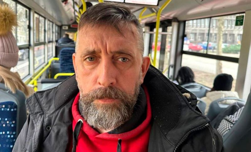 Сяргей Пятрухін пасля эвакуацыі. Фота: bysol.org