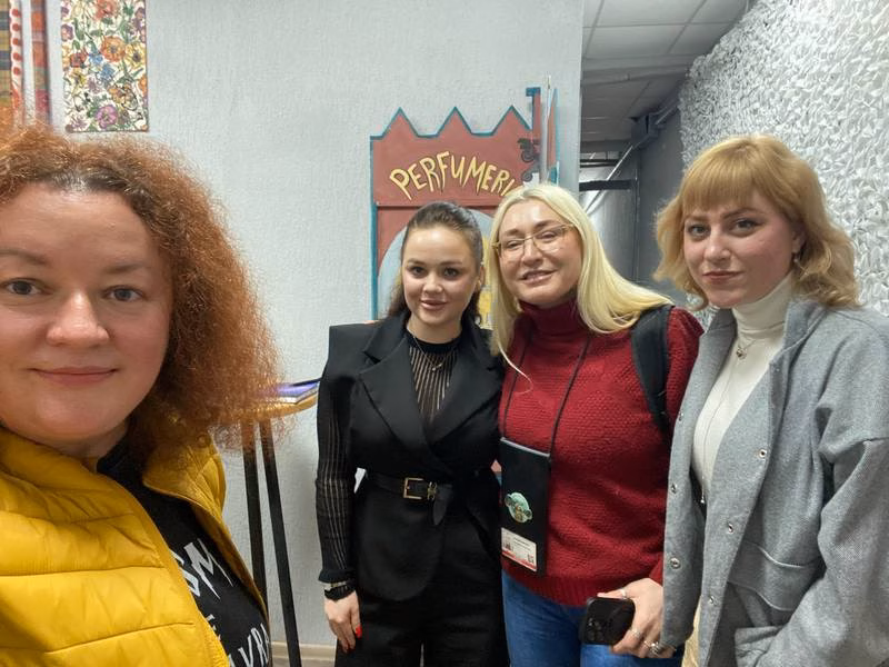 Яўгенія Вірлыч з калегамі ў Херсоне, студзень 2026 году. Фота з асабістага архіву